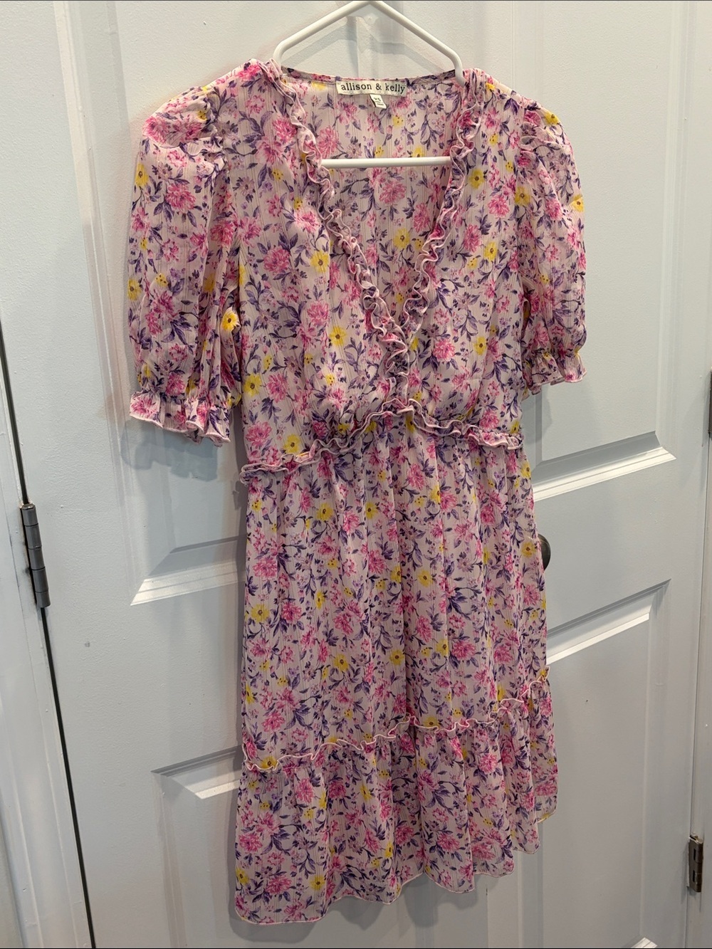 Allison & Kelly Floral Ruffle V-Neck Dress - Picture 8 of 8